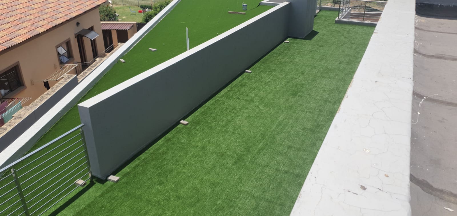 Artificial grass on Meyersdall rooftop entertainment area